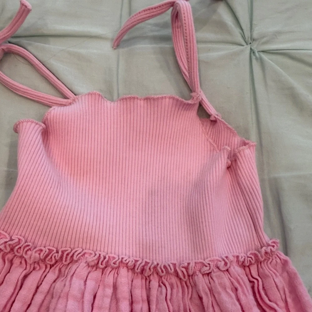 Zara Pink Ribbed Ruffle Top - Picture 6 of 6